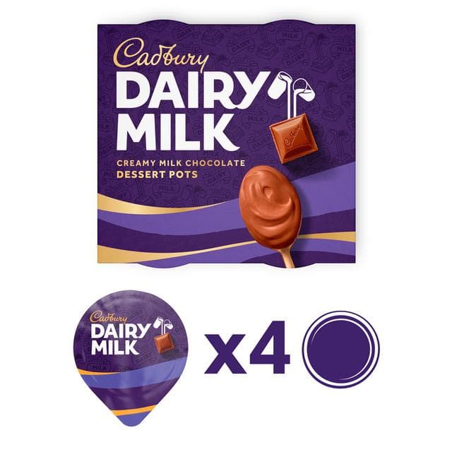 Cadbury Dairy Milk 4 x 60g Creamy Milk Chocolate Dessert Pots - gallery image 2