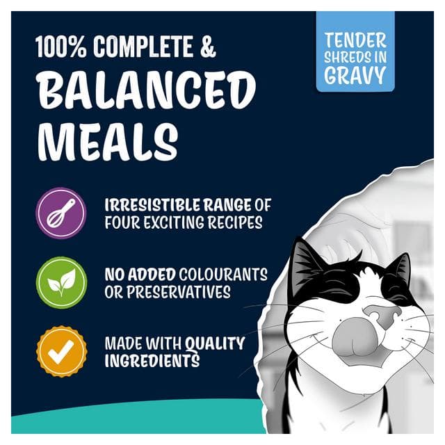 Felix Tasty Shreds Fish Selection in Gravy Wet Cat Food 12 x 80g - gallery image 3
