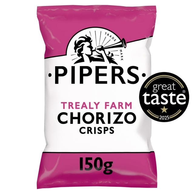 Pipers Trealy Farm Chorizo Sharing Crisps 150g - gallery image 1