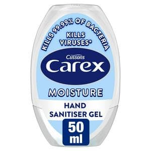 Carex 50ml Moisture Antibacterial Hand Sanitiser Gel Quick Dry