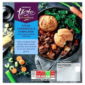 Sainsbury's Steak Casserole & Dumplings, Taste the Difference (Serves 1) 400g