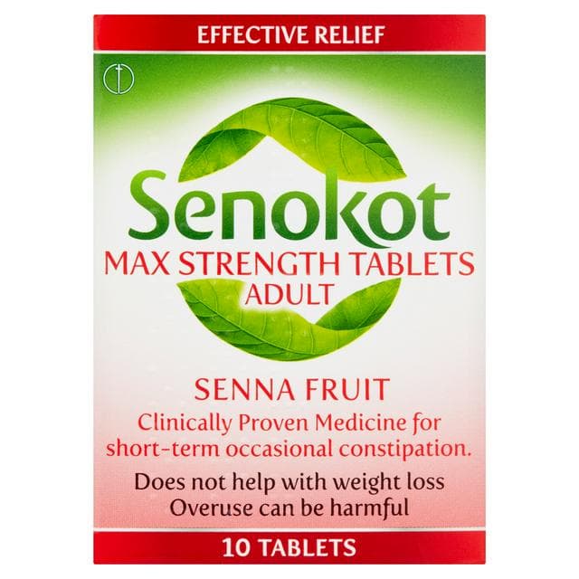 Senokot Max Strength Constipation Relief Adult Tablets Senna Fruit x10 - gallery image 1