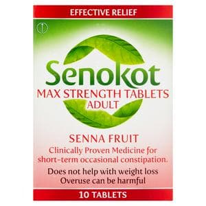 Senokot Max Strength Constipation Relief Adult Tablets Senna Fruit x10