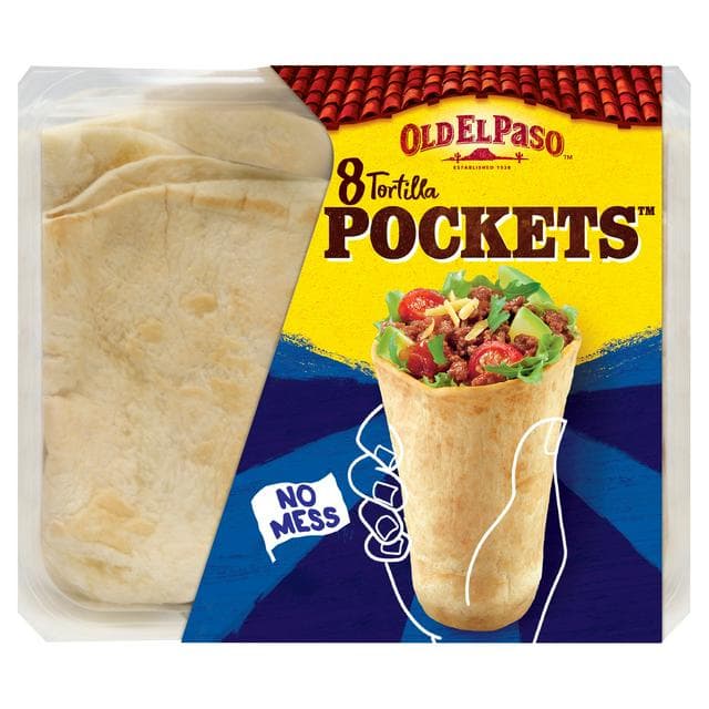 Old El Paso Mexican Tortilla Wrap Pockets x8 223g - gallery image 1