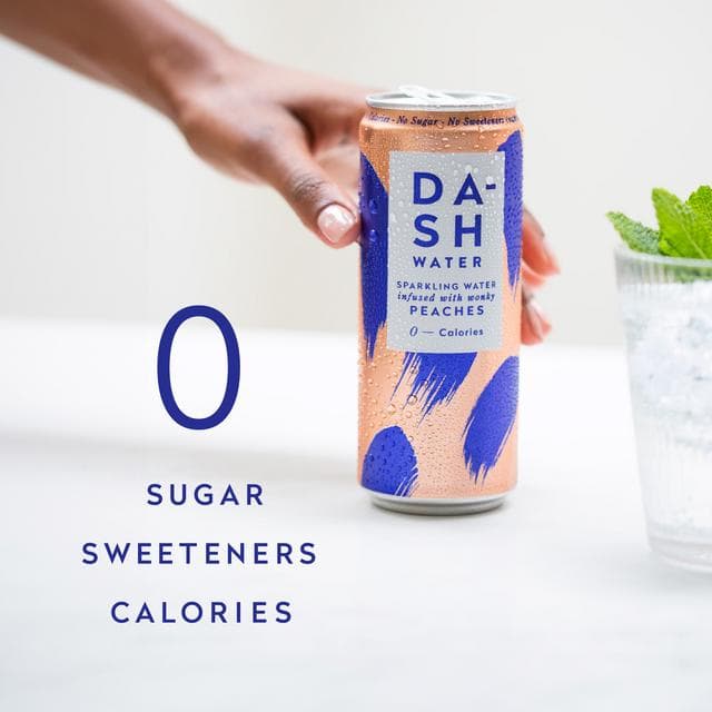 Dash Peach Sparkling Water 4 x 330ml - gallery image 4