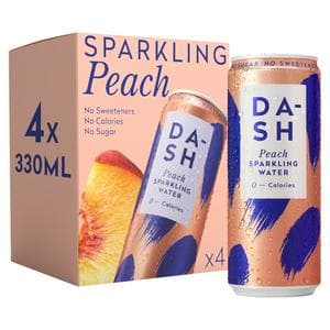 Dash Peach Sparkling Water 4 x 330ml