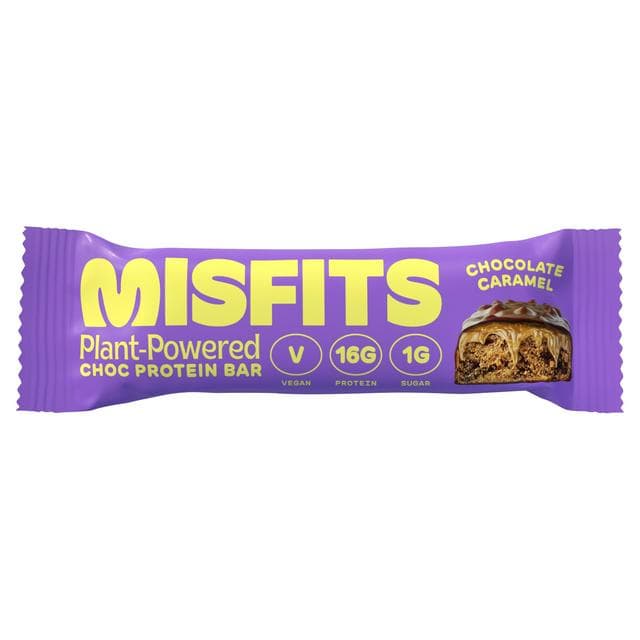 Misfits Chocolate Caramel High Protein Bar 45g - gallery image 1
