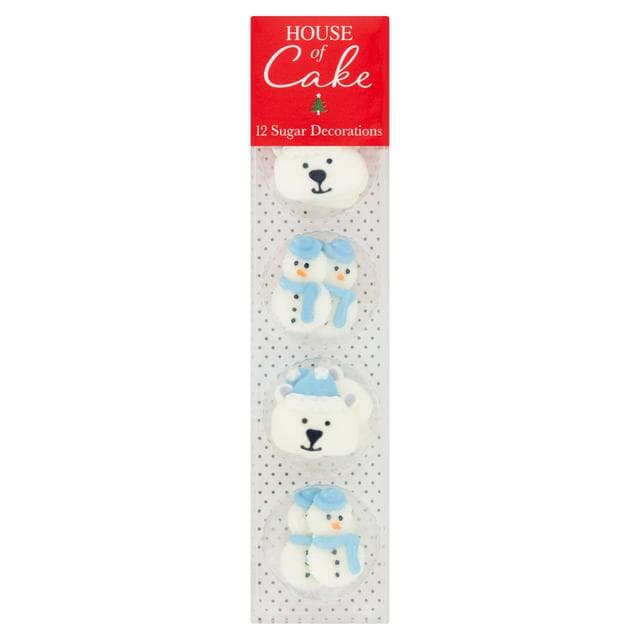 House of Cake 12 x Snowman Polar Bear Sugar Decorations - gallery image 1