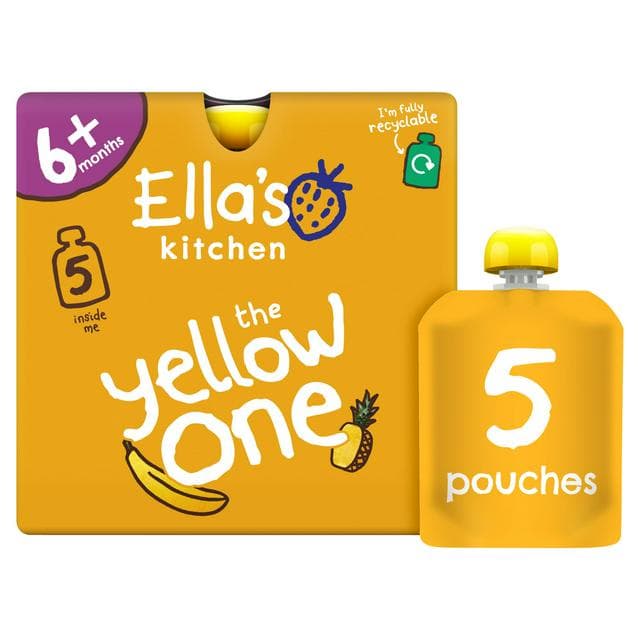 Ella's Kitchen Organic the Yellow One Smoothie Multipack Baby Food Pouch 6+ Months 5x90g - gallery image 1
