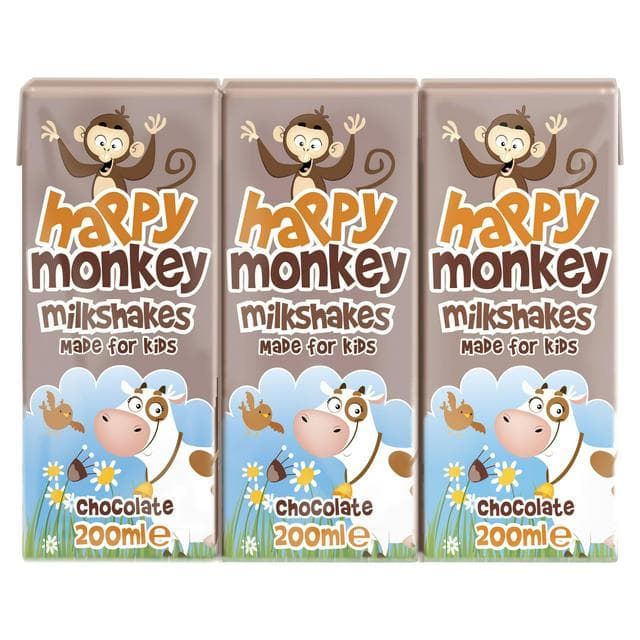 Happy Monkey Chocolate Milkshakes 3x200ml - gallery image 1