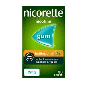 Nicorette Fruitfusion Gum Pieces Quit Smoking Aid x30 2mg