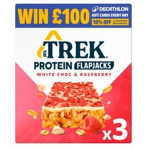 Trek White Choc & Raspberry Protein Flapjacks 3 x 50g