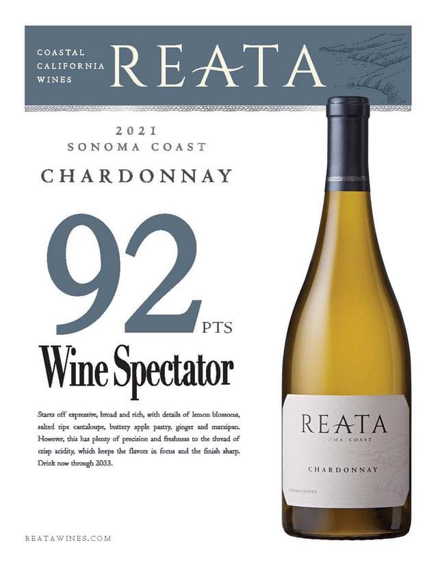 Reata Sonoma Coast Chardonnay White Wine 75cl - gallery image 3