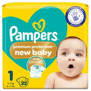 Pampers New Baby Carry Pack Nappies Size 1, 2kg-5kg x22