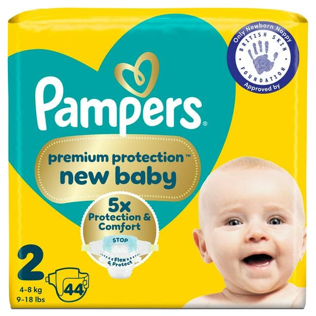 Pampers Premium Protection New Baby Nappies Essential Pack Size 2, 4kg-8kg x44 - gallery image 1