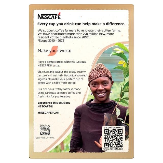 Nescafe Latte Instant Coffee Sachets x7 126g - gallery image 2