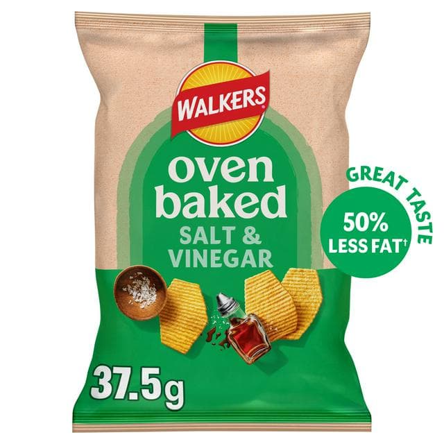 Walkers Baked Salt & Vinegar Crisps Snacks 37.5g - gallery image 1