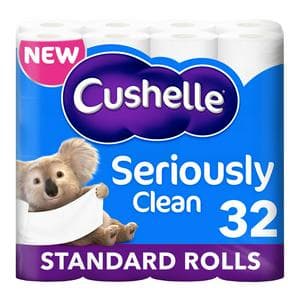 Cushelle Seriously Clean 32 x Standard Toilet Rolls