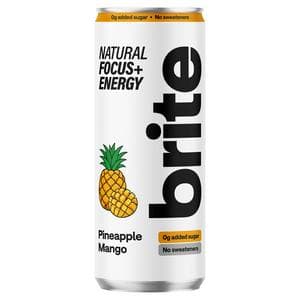 Brite Natural Focus + Energy Sparkling Pineapple Mango 330ml