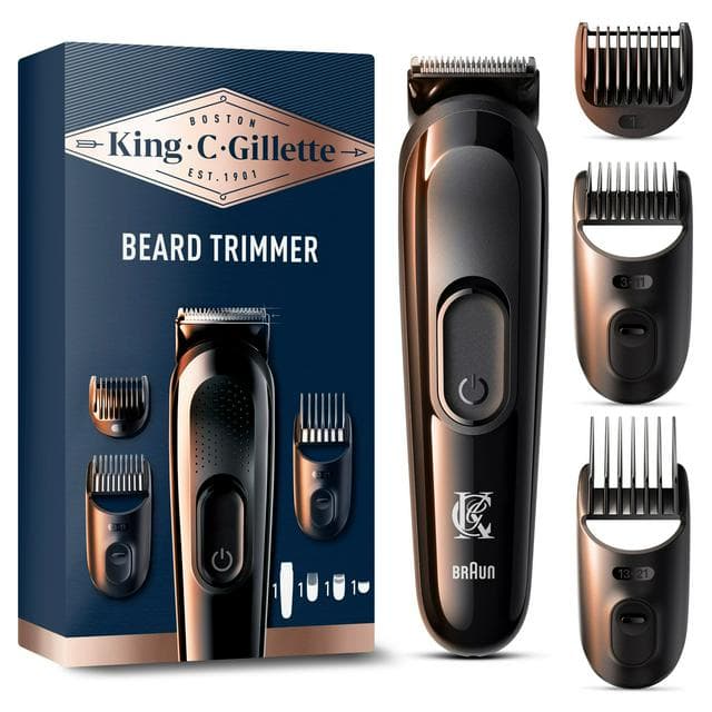 Gillette King C Cordless Men's Beard Trimmer/Hair Clipper Kit - gallery image 1