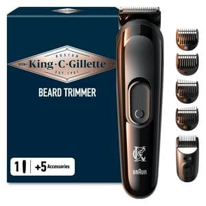 Gillette King C Cordless Men's Beard Trimmer/Hair Clipper Kit