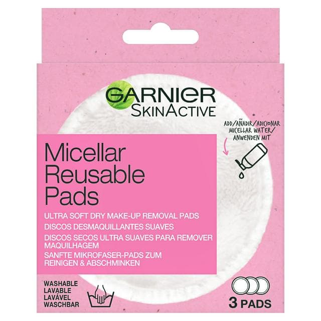 Garnier Micellar Reusable Make-up Remover Eco Pads Micro Fibre Pads x3 - gallery image 1