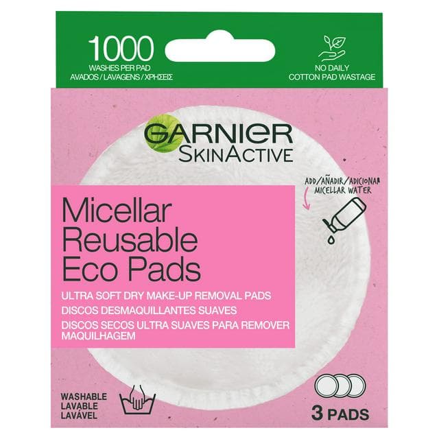Garnier Micellar Reusable Make-up Remover Eco Pads Micro Fibre Pads x3 - gallery image 1
