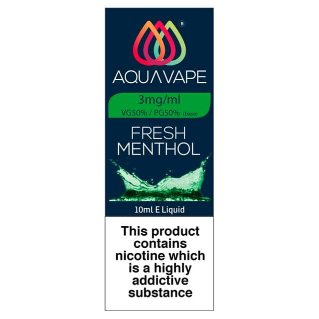 Aqua Vape Liquid Refill Fresh Menthol 3mg - gallery image 1