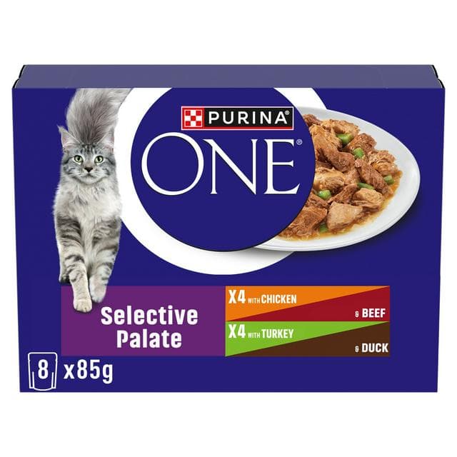 Purina One Mini Fillets Selective Palate Wet Cat Food 8 x 85g - gallery image 1