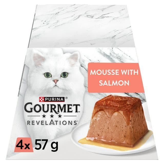 Gourmet Revelations Mousse Salmon Wet Cat Food 4 x 57g - gallery image 1