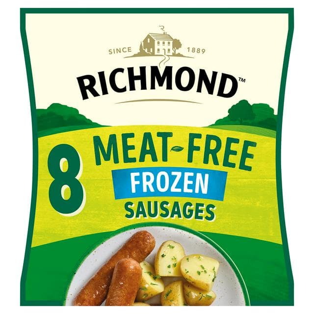 Richmond Vegan & Vegetarian Meat Free Frozen Sausages x8 304g - gallery image 1