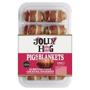 The Jolly Hog 10 x British Pigs in Blankets Wrapped in Treacle Cured Bacon 210g