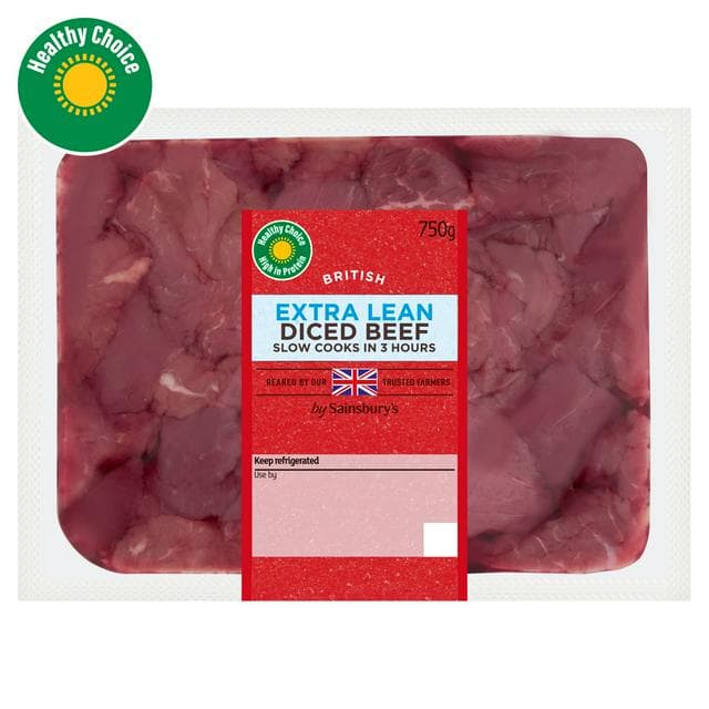 Sainsbury's 750g Extra Lean Diced Beef - gallery image 1