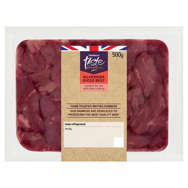 Sainsbury's 500g Silverside Diced Beef, Taste the Difference - gallery image 1