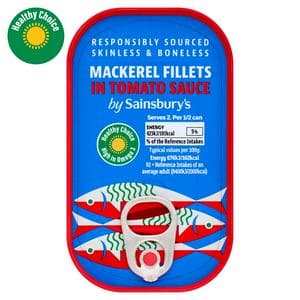 Sainsbury's Mackerel Fillets in Tomato Sauce 125g