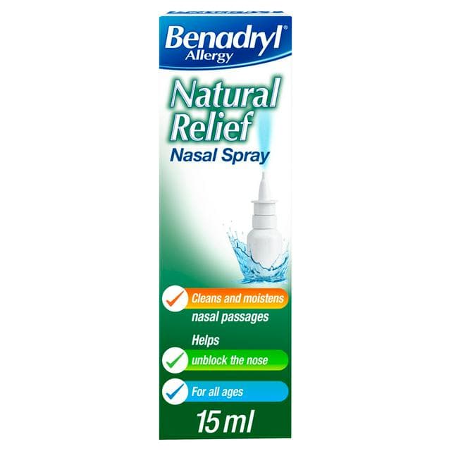 Benadryl Allergy Natural Relief Nasal Spray Suitable from Birth 15ml - gallery image 1