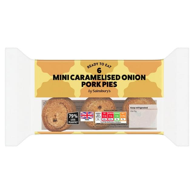 Sainsbury's Mini Caramelised Onion Pork Pies x6 300g - gallery image 1