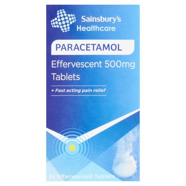 Sainsbury's Healthcare Paracetamol Effervescent Tablets x24 500mg - gallery image 1