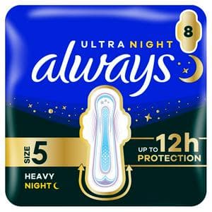 Always Ultra Sanitary Towels Secure Night Extra Wings Pads Size 5 x8