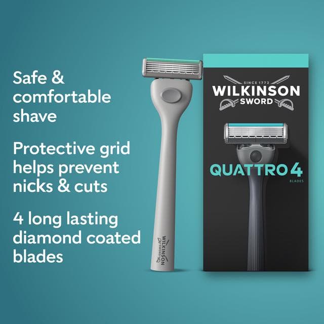 Wilkinson Sword Quattro 4 Men's Razor Blades Refills x8 - gallery image 2