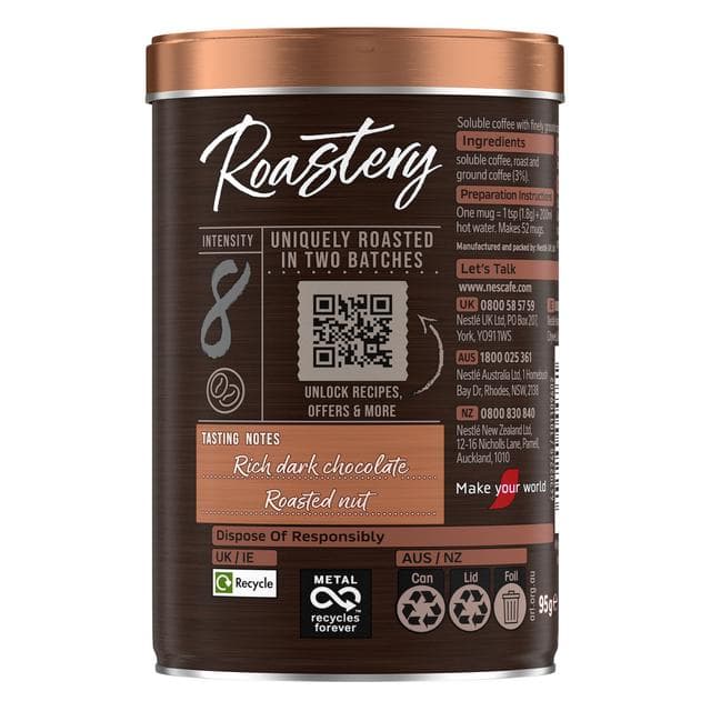 Nescafe Gold Blend Roastery Collection Dark Roast Instant Coffee 95g - gallery image 2