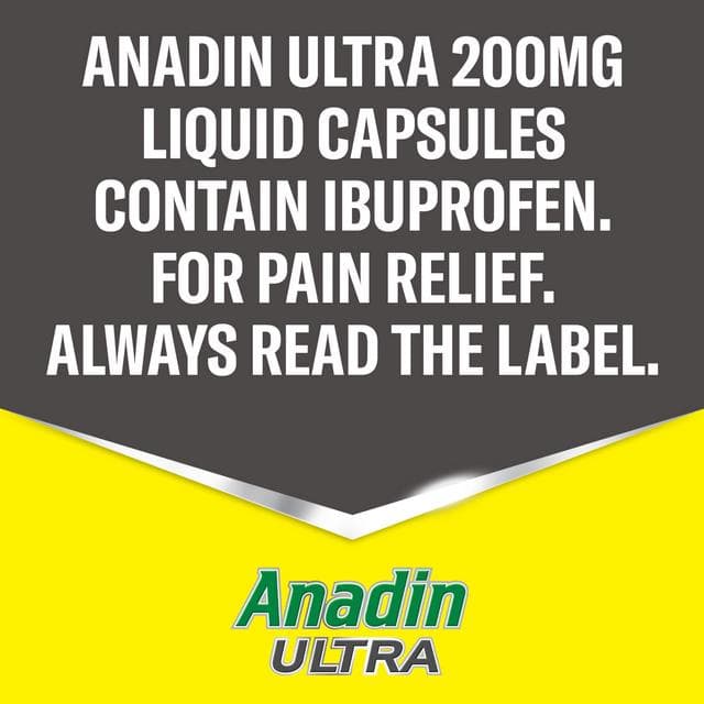 Anadin Ultra Ibuprofen Pain Relief Liquid Capsules x16 - gallery image 6