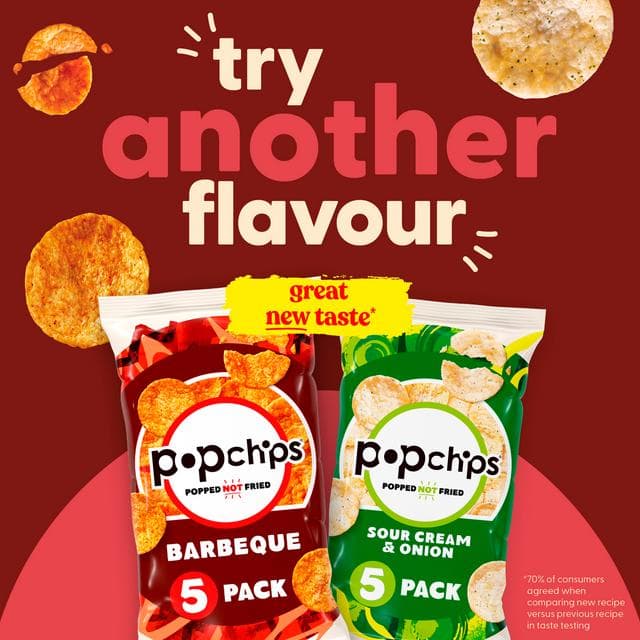 Popchips 5 x 17g Sour Cream & Onion Multipack Crisps - gallery image 3
