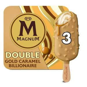 Magnum Double Gold Caramel Billionaire Ice Cream Sticks 3x85 ml