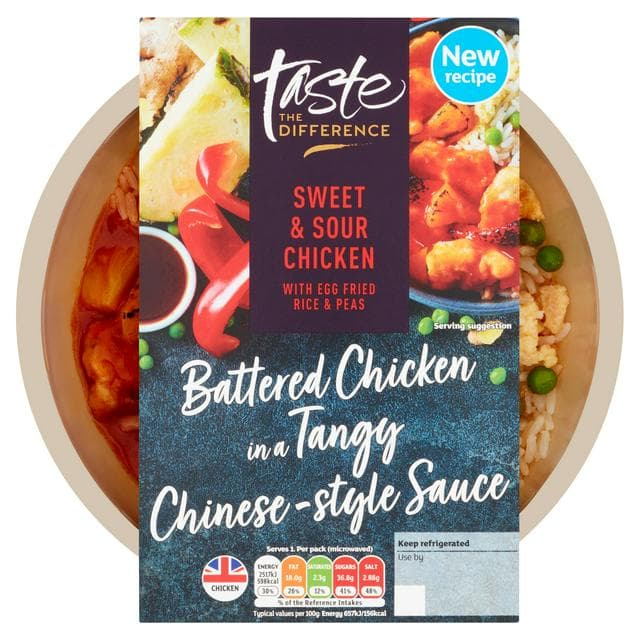 Sainsbury's Sweet & Sour Chicken with Egg Fried Rice, Taste the Difference Ready Meal for 1 400g - gallery image 1