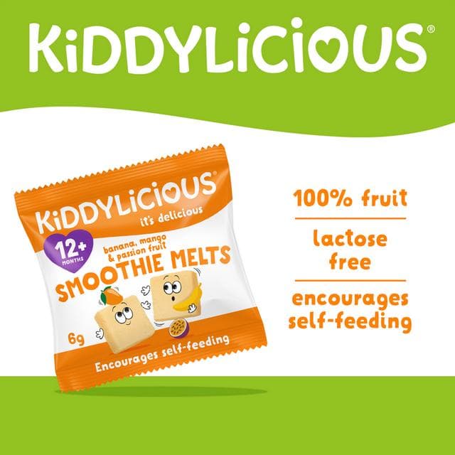 Kiddylicious Banana, Mango & Passionfruit Smoothie Melts Baby Snacks 4x6g - gallery image 2