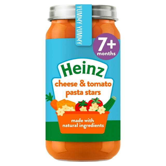 Heinz By Nature Cheese and Tomato Pasta Stars Baby Food Jar 7+ months 200g - gallery image 1