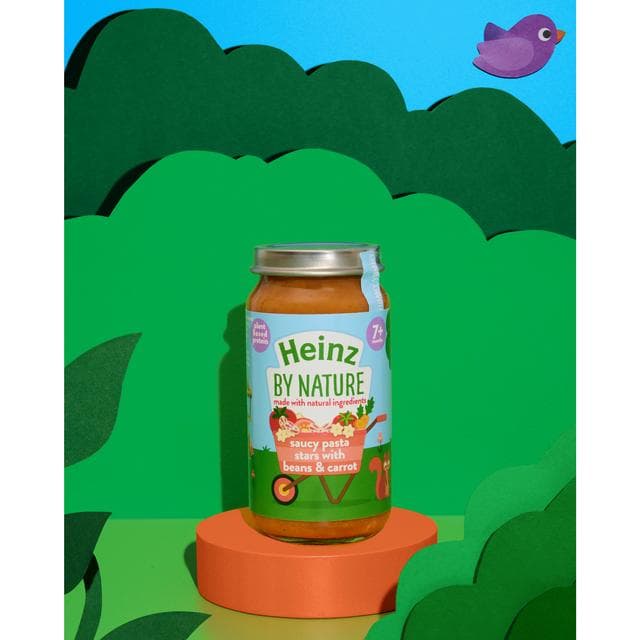Heinz by Nature Saucy Pasta Stars with Beans & Carrot Baby Food 7+ Months 200g - gallery image 2