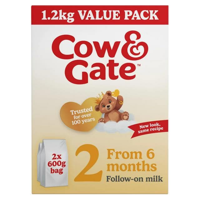 Cow & Gate Follow On Milk from 6 Months 2 x 600g - gallery image 1