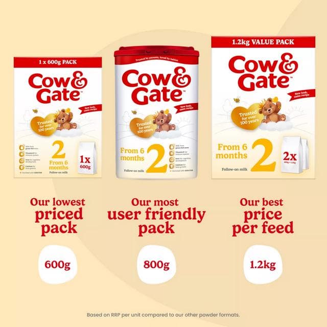 Cow & Gate Follow On Milk from 6 Months 2 x 600g - gallery image 4